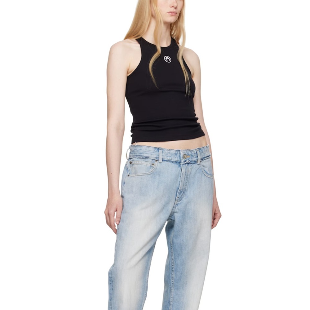 Marine Serre Black ribbed tank top - Picture 4 of 4